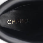 Chanel Boots CC Logo Chain Short Black Leather — view 5