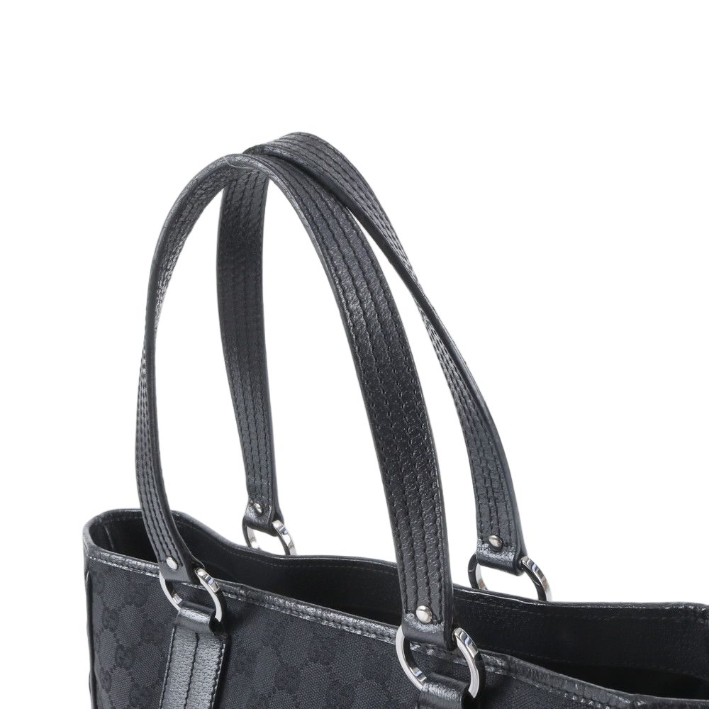 Gucci GG Canvas Leather Tote Shoulder Business Black — view 2