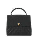 Chanel Handbag Quilted CC Logo Caviar Leather Black