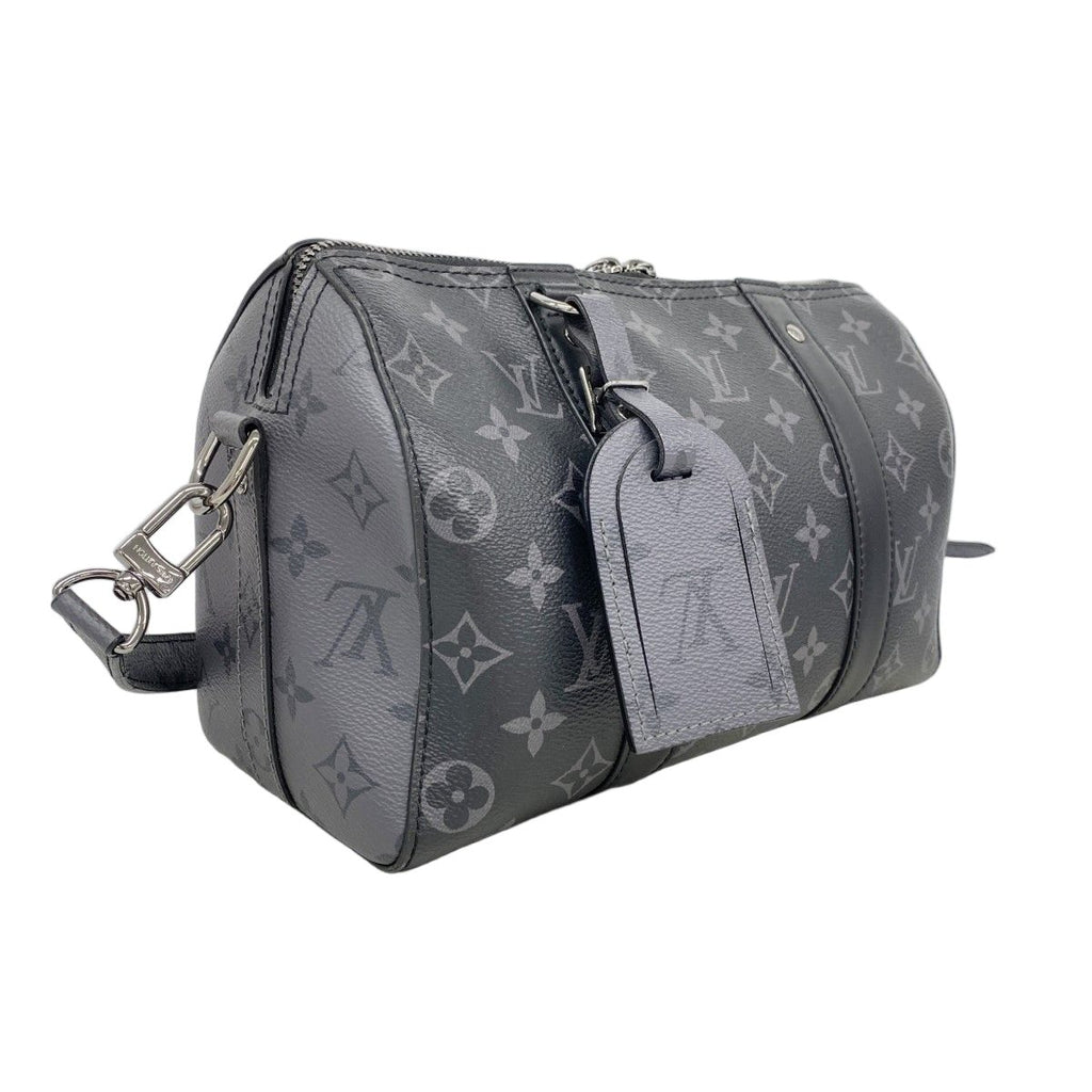 Louis Vuitton Shoulder Bag Monogram Eclipse City Keepall Black Gray — view 2