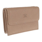 Chanel Small Flap Wallet Ap3882 nw781 Trifold Calf Beige
