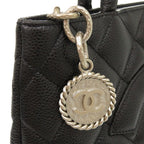 Chanel Medallion Tote Caviar Leather Black Silver Hardware 7 th Bag — view 8
