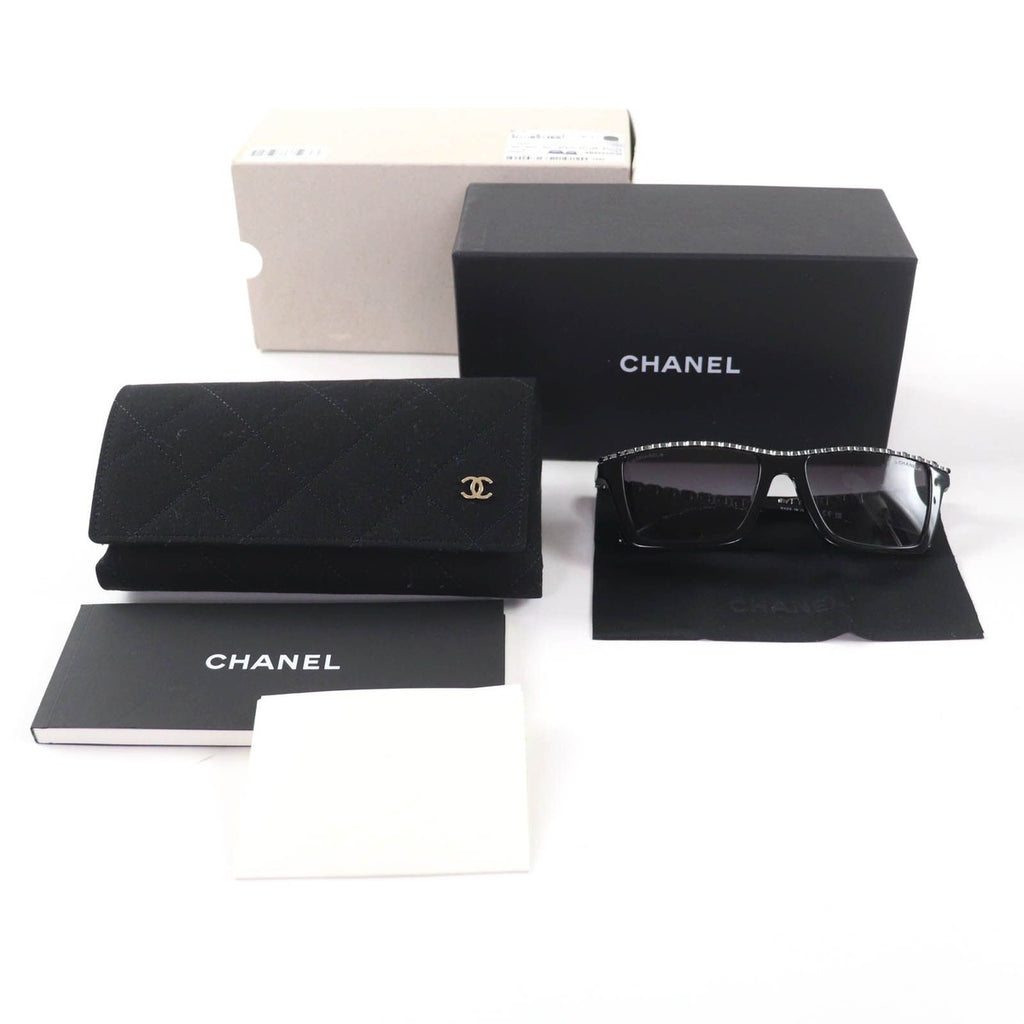 Chanel Rectangle Shape Sunglasses CC Logo Eyewear Black 54 17 140 — view 2