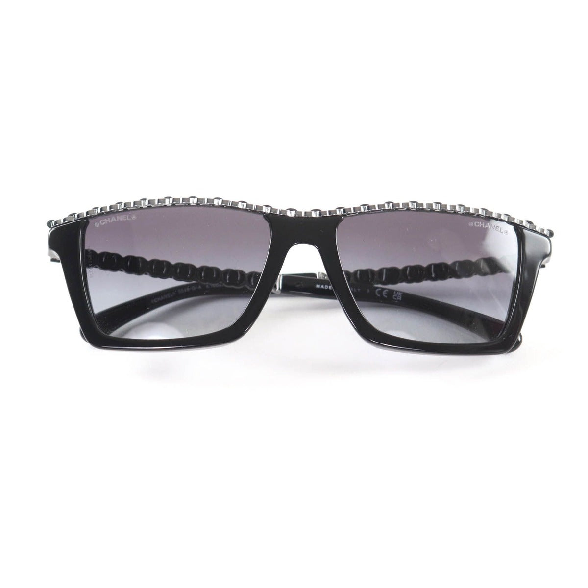Chanel Rectangle Shape Sunglasses CC Logo Eyewear Black 54 17 140