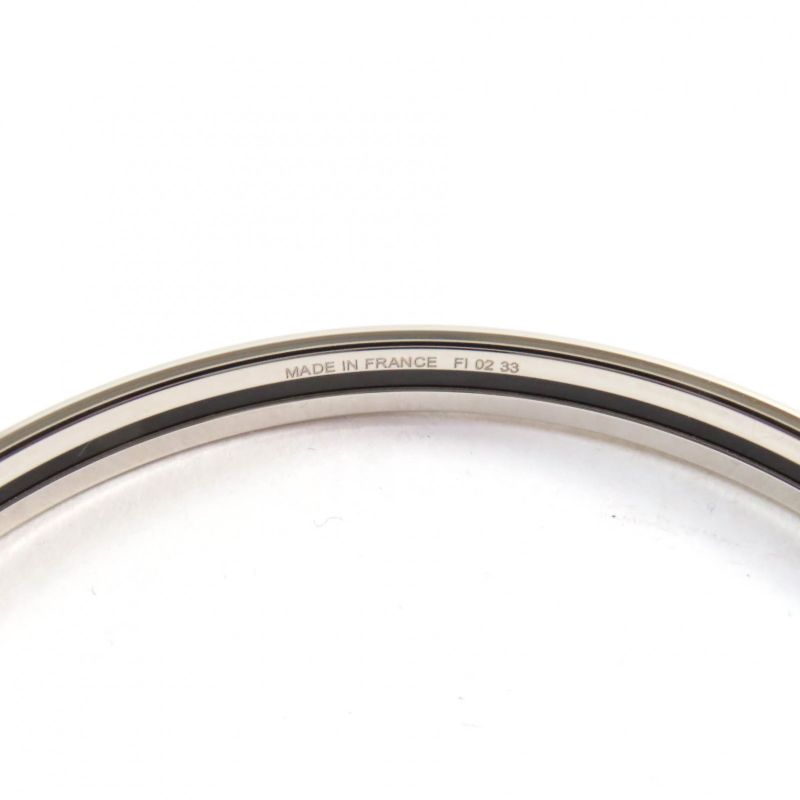 Hermes Carte A Jouet Orfevre Blanc Platine Current Enamel Bracelet Bangle — view 8