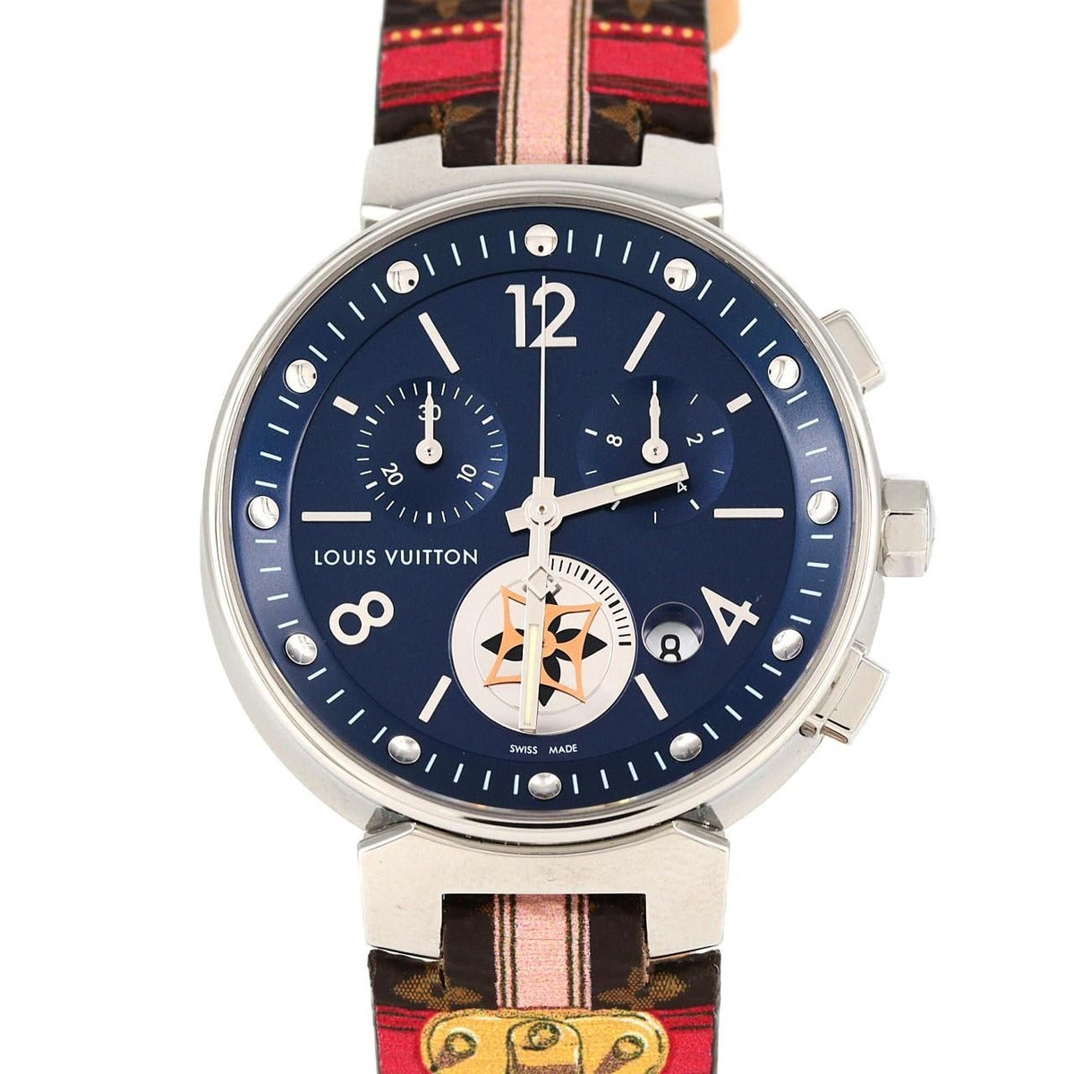 Louis Vuitton Tambour Moonstar Chrono Qa032 SS Quartz