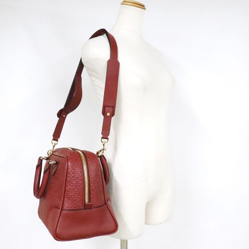 Loewe Amazona 75 Repeat Anagram 2-Way Shoulder Calf Red Handbag — view 9