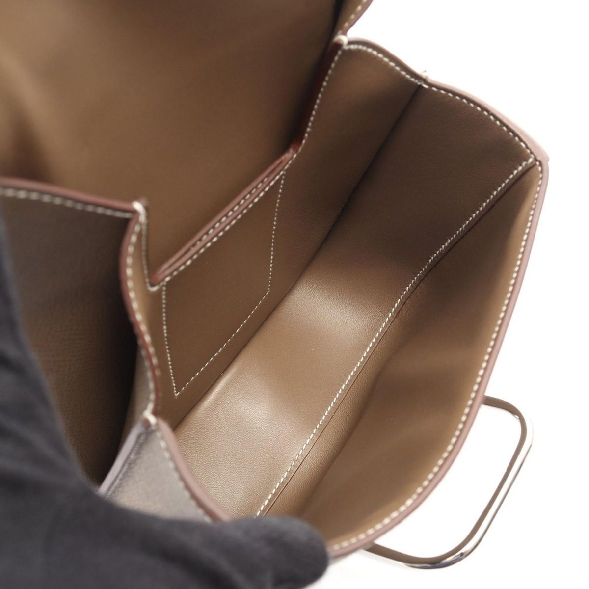 Hermes Shoulder Bag Della Cavalleria Mini Etoupe Leather — view 3