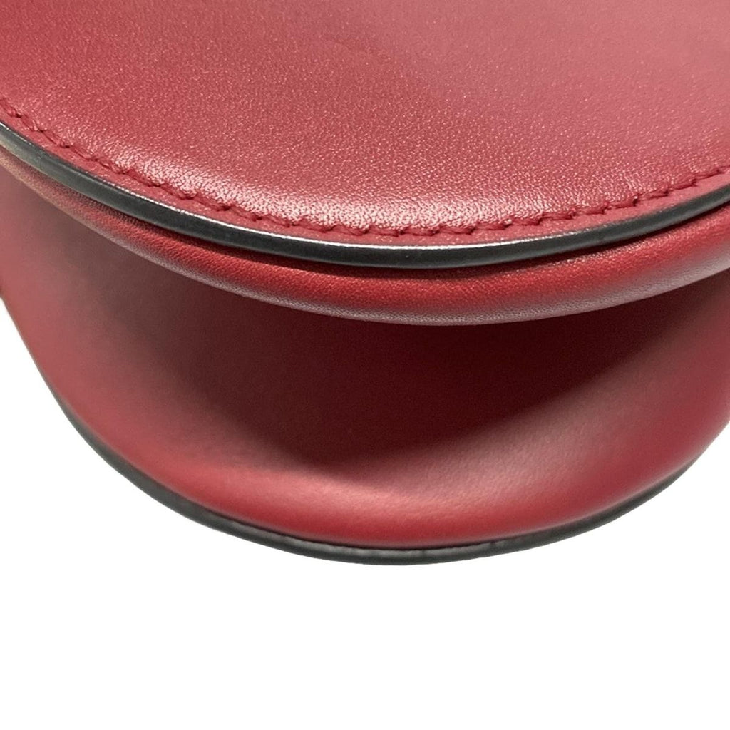 Christian Dior Handbag Saddle Bag Red Leather Gold Hw — view 9