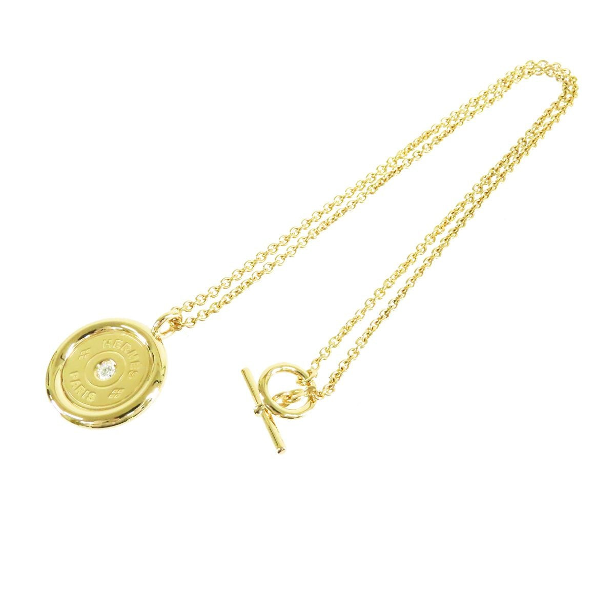 Hermes Sellier Pendant Yellow Gold 18K Diamond Necklace — view 3