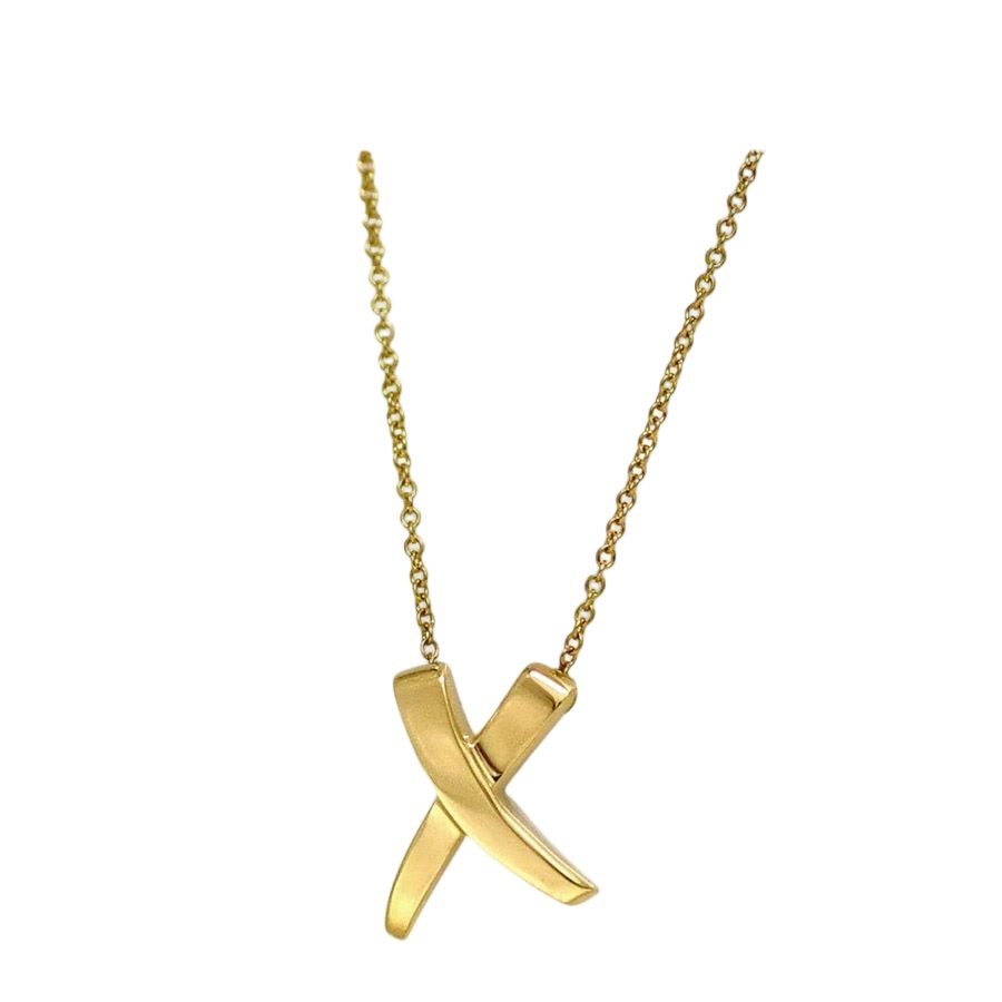 Tiffany & Co Necklace Kiss Yellow Gold YG Paloma Picasso Polished 750 18k