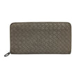 Bottega Veneta Wallet Intrecciato Gray Leather Zip Around
