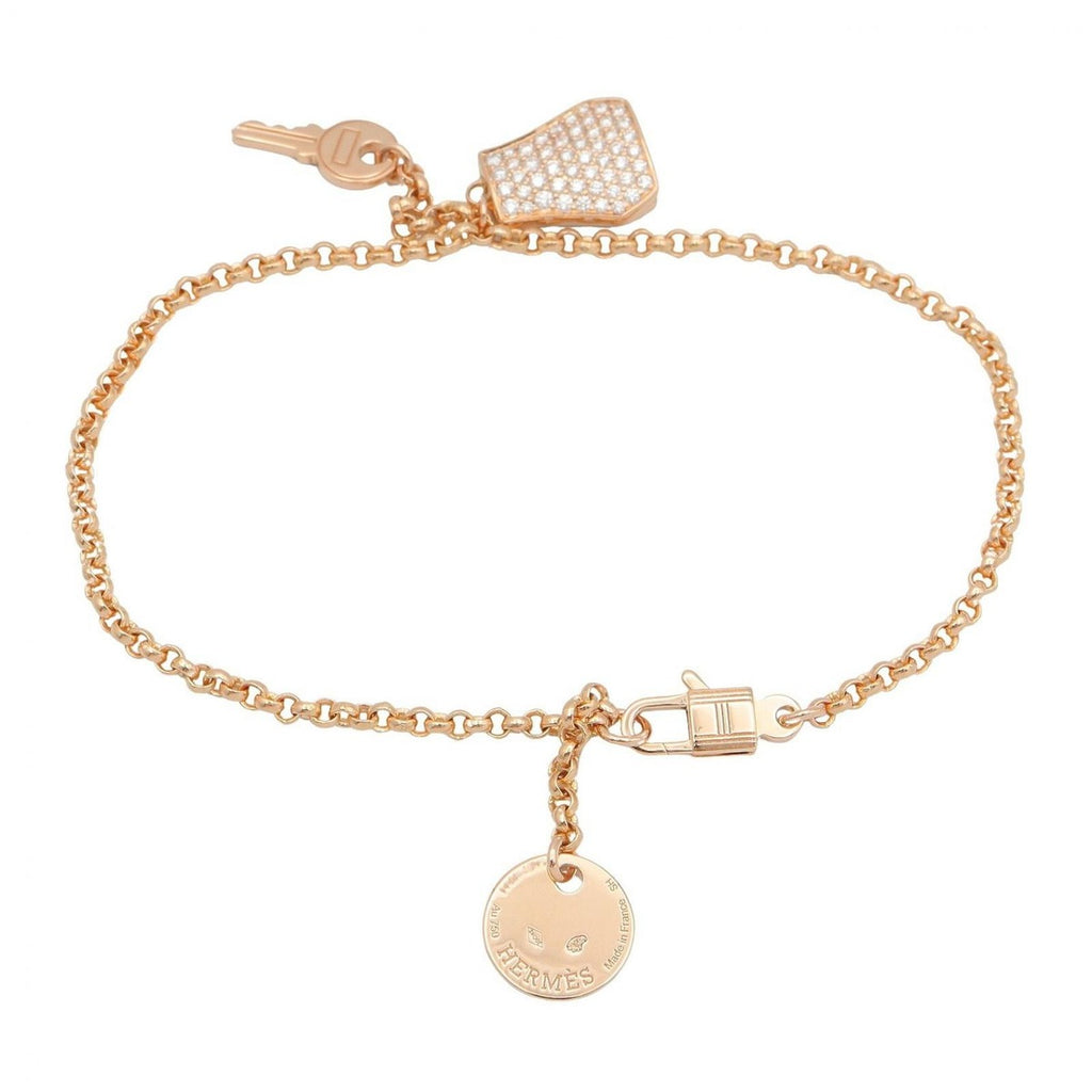 Hermes Bracelet Kelly Clochette Small PM 18k Pink Gold Diamond — view 2
