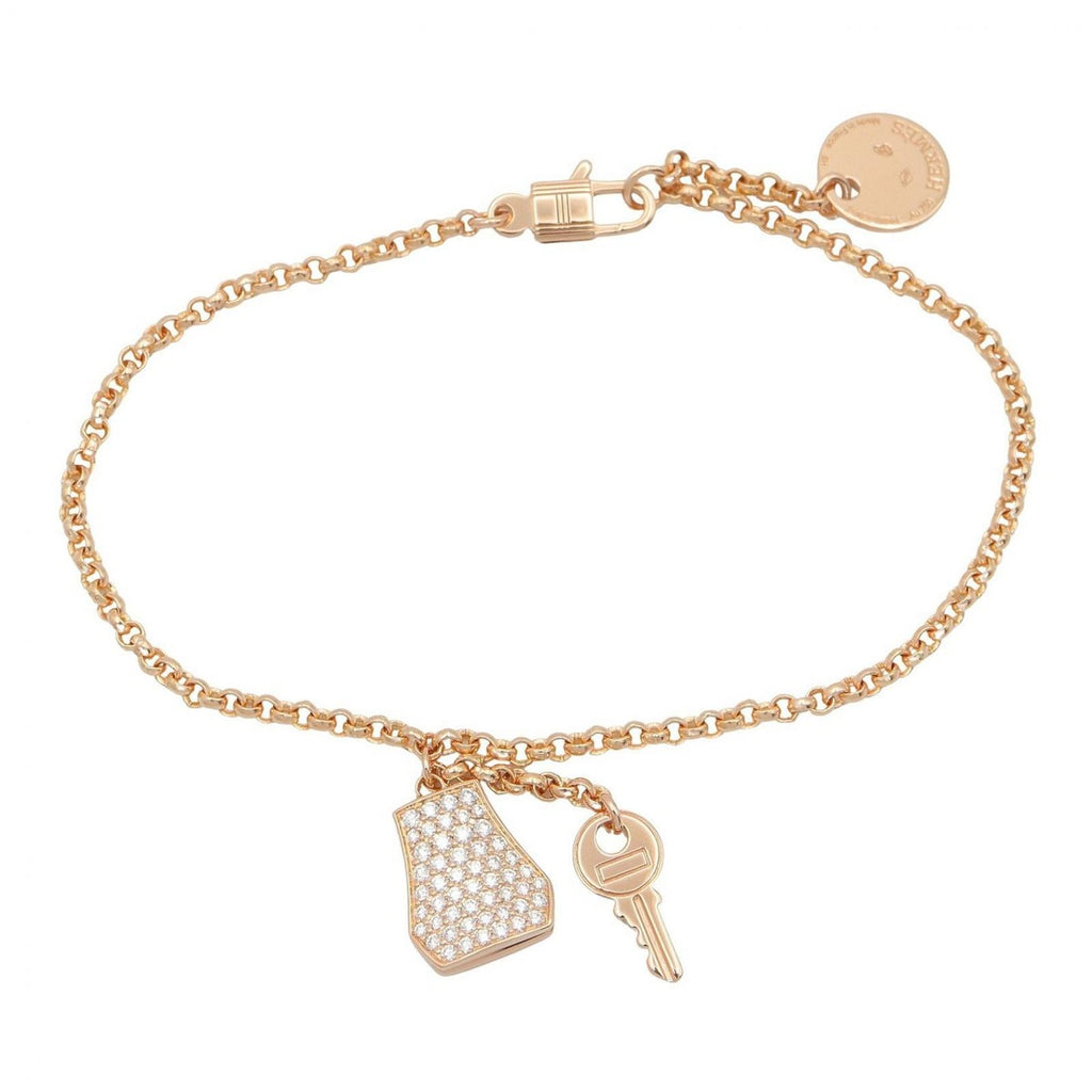 Hermes Bracelet Kelly Clochette Small PM 18k Pink Gold Diamond