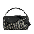 Dior Shoulder Bag Saddle Lola Navy Blue Canvas Leather