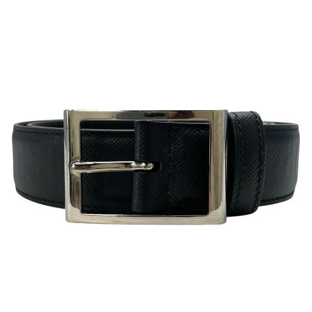 Prada 2 Cc121 4 Belt Saffiano Leather Black Silver — view 2