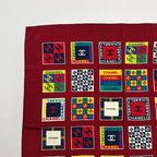 Chanel CC Logo Scarf Silk Red Vintage — view 2