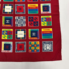 Chanel CC Logo Scarf Silk Red Vintage — view 5