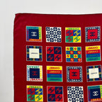 Chanel CC Logo Scarf Silk Red Vintage — view 7