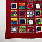 Chanel CC Logo Scarf Silk Red Vintage — view 9