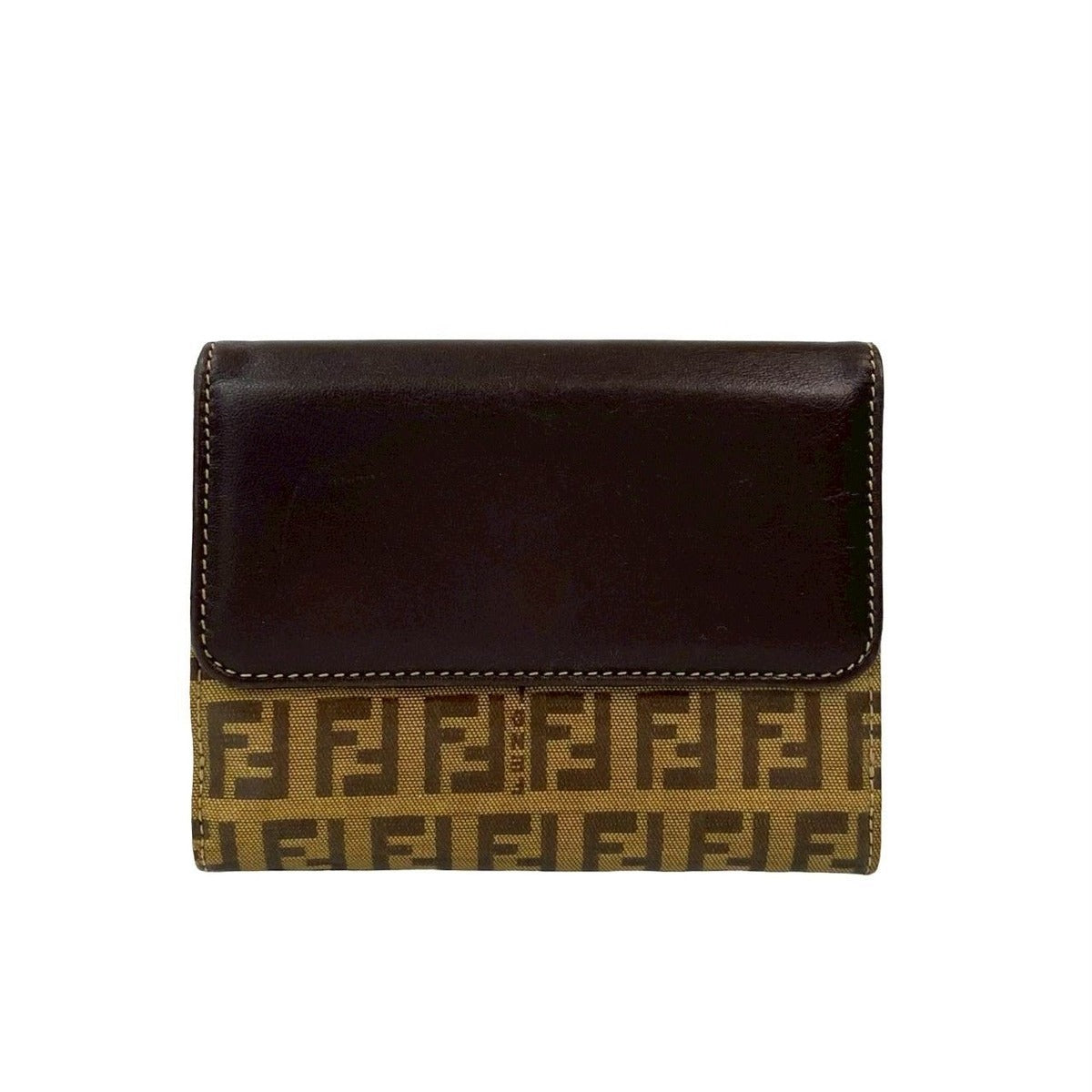 Fendi Zucchino FF Pattern Logo Leather Patent Enamel Bifold Wallet — view 2
