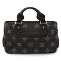 Celine Paris Macadam Boogie Bag Tote Denim Leather Black Silver