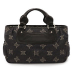 Celine Paris Macadam Boogie Bag Tote Denim Leather Black Silver