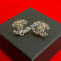 Chanel Coco Mark Plastic Rhinestone Earrings 18S