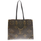 Louis Vuitton Monogram Reverse On The Go GM Handbag Brown Leather