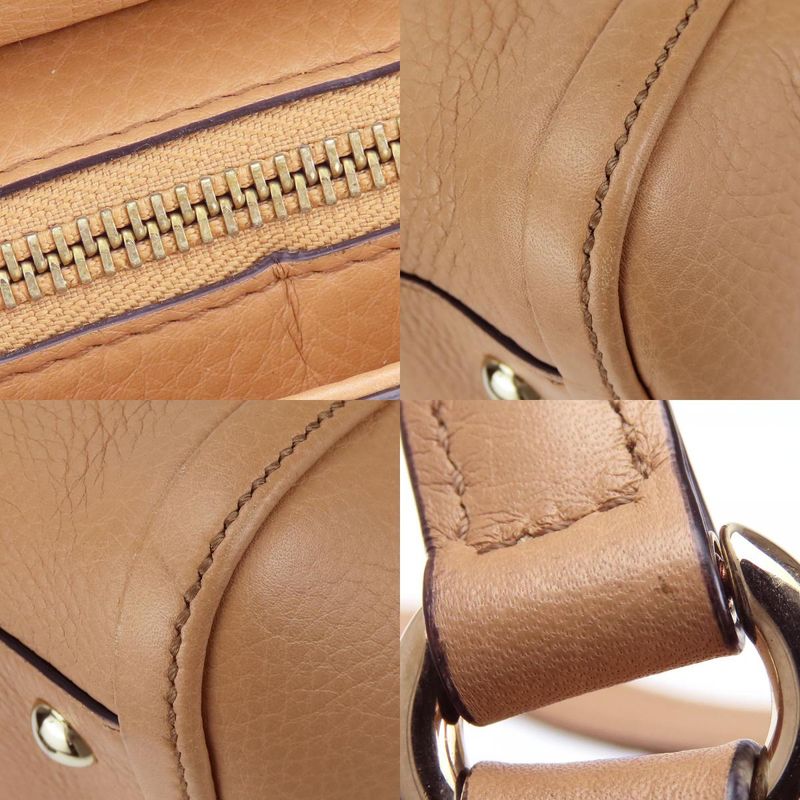 Gucci Handbag Soho Interlocking Tassel Leather Beige Gold Hardware 2-Way — view 5