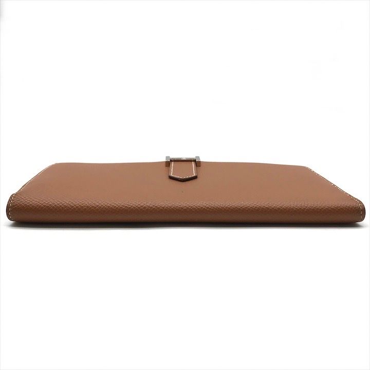 Hermes Bearn Souffle Epsom Gold Wallet Brown Leather — view 3