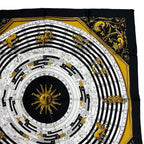 Hermes Carre 90 Dies ET Hore Astrology Silk Scarf Black Gold — view 3