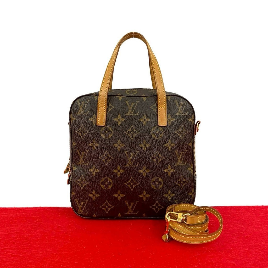 Louis Vuitton Vintage Spontini Monogram Leather 2-Way Shoulder Bag Brown