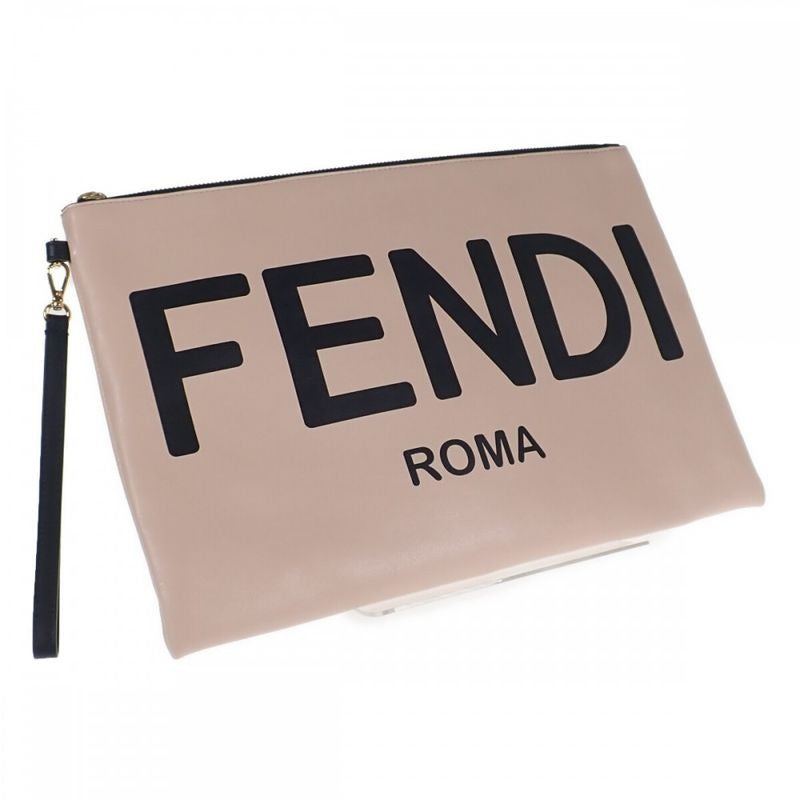 Fendi Flat Pouch Large 8 N0178 Aehr Clutch Bag Calf Pink Men
