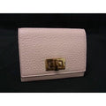 Fendi Peekaboo Leather Turnlock Card Case Business Holder Pink