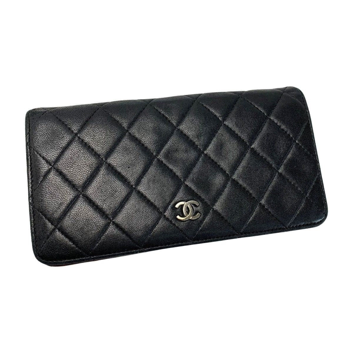 Chanel Quilted Timeless Classic Black Bifold Long Wallet