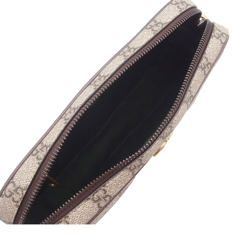 Gucci Ophidia Small Cross Belt Bag ‎ Beige Dark Brown GG Supreme Canvas 2-Way — view 5