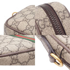 Gucci Ophidia Small Cross Belt Bag ‎ Beige Dark Brown GG Supreme Canvas 2-Way — view 8