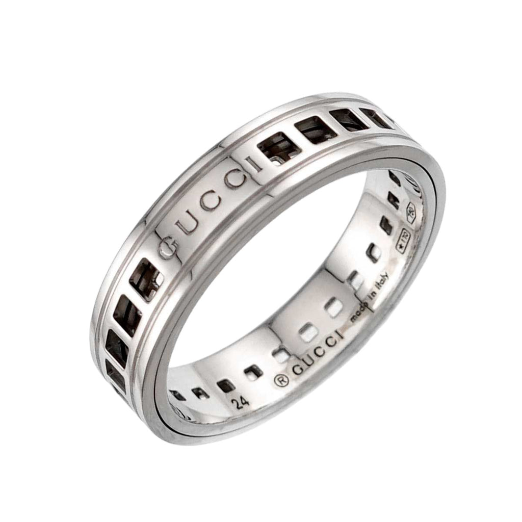 Gucci Scroll Ring 18k WG White Gold 750