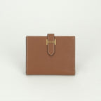 Hermes Bearn Compact Wallet Bifold Mini Gold Brown Veau Epsom