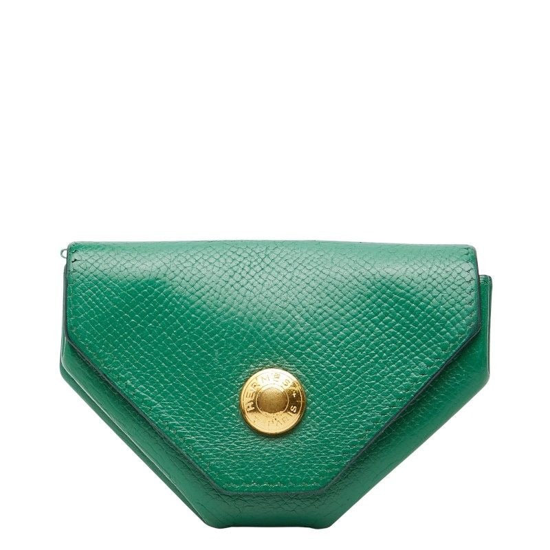 Hermes Levain Quatre Coin Purse Green Leather