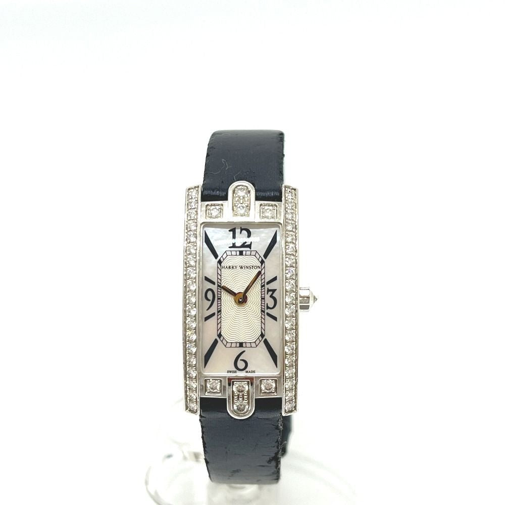 Harry Winston Watch 18K White Gold Avenue-c Mini