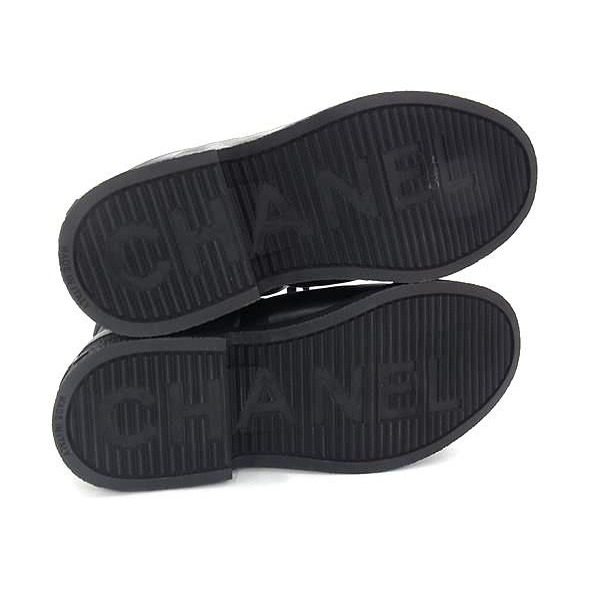 Chanel Coconeige CC Logo Lambskin Boots 37 Shoes Black — view 4