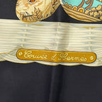 Hermes Scarf Silk Carre 90 Couvee D'hermes Chicks Black — view 9