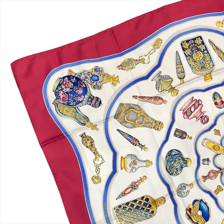 Hermes Carre 90 Large Scarf Shawl Silk Perfume Pattern — view 6