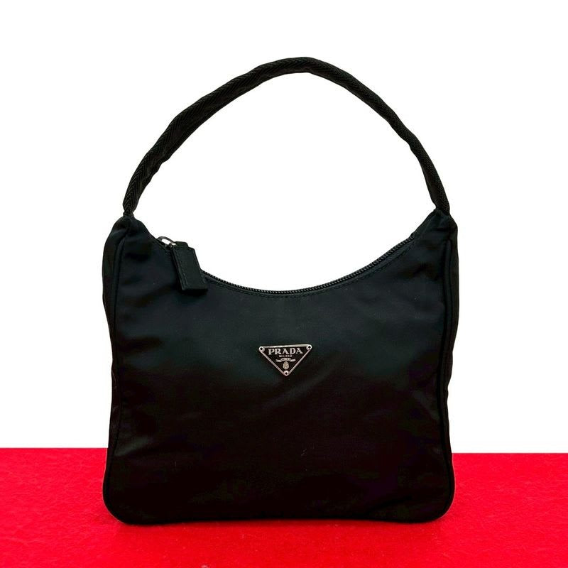 Prada Triangle Logo Plate Hardware Tessuto Nylon Mini Handbag One Shoulder Bag — view 2