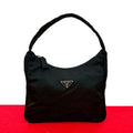 Prada Triangle Logo Plate Hardware Tessuto Nylon Mini Handbag One Shoulder Bag