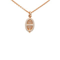 Hermes Mini Maillon PM Necklace Pink Gold Beige Plated Enamel
