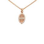 Hermes Mini Maillon PM Necklace Pink Gold Beige Plated Enamel
