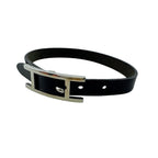 Hermes Bangle Hhardware Behapi Leather Bracelet Black